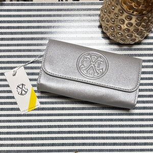 CXL NWT Christian Lacroix Silver Park Smooth Small Clutch Wristlet MSRP $78 NWT